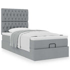 Bed with mattress 90x200 cm light grey fabric