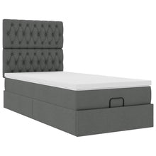 Ottoman bed met matras 90x200cm stof donkergrijs