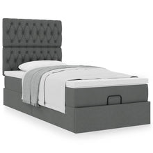 Ottoman bed met matras 90x200cm stof donkergrijs