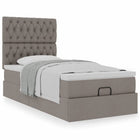 Bed with mattress 90x200 cm fabric taupe