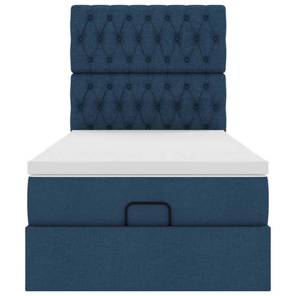 Ottoman bed met matras 90x200cm stof blauw