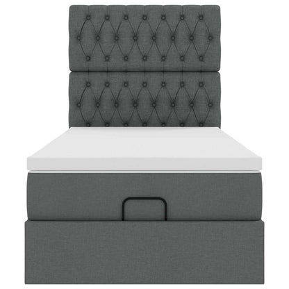 Ottoman bed met matras 100x200cm stof donkergrijs