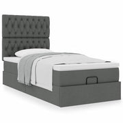 Ottoman bed met matras 100x200 cm donkergrijs