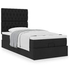 Bed with mattress 100x200 cm fabric black