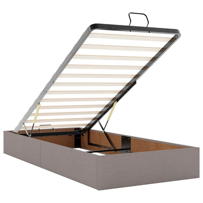 Ottoman bed met matras 100x200cm stof taupe