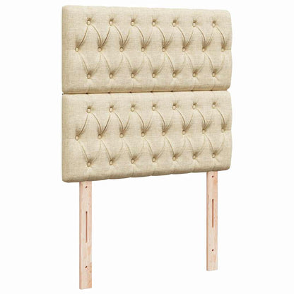 Ottoman bed met matras 100x200cm stof crèmekleurig