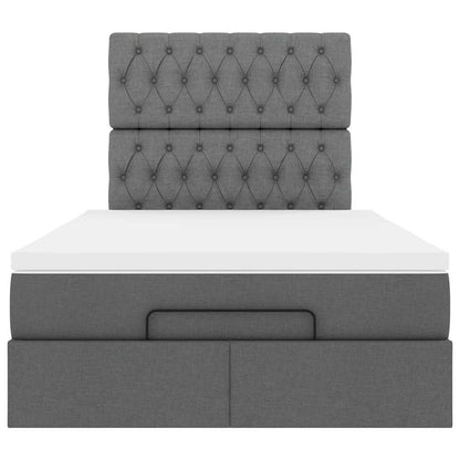 Ottoman bed met matras 120x190 cm stof donkergrijs