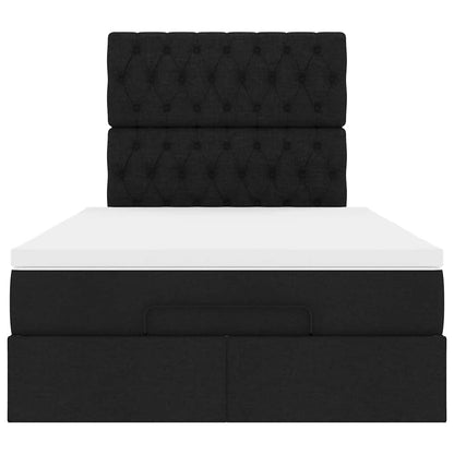 Ottoman bed met matras 120x190 cm stof zwart