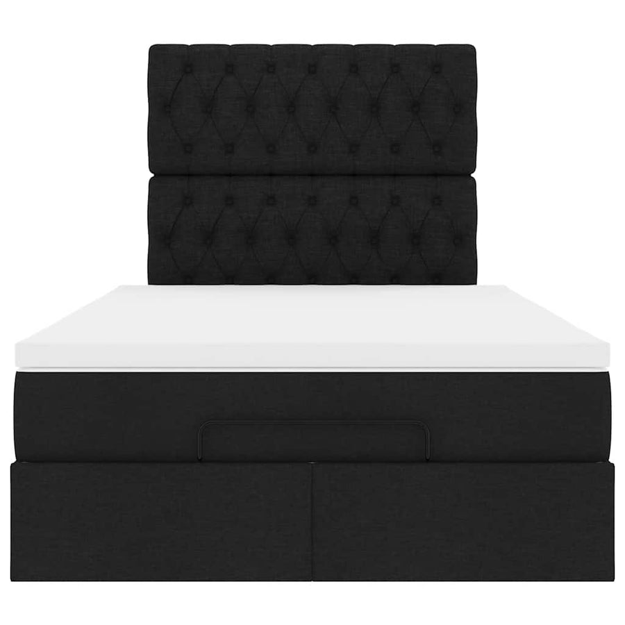 Ottoman bed met matras 120x190 cm stof zwart