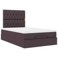 Ottoman bed met matras 120x190 cm stof donkerbruin