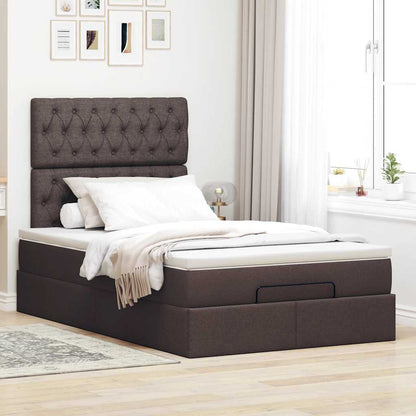 Ottoman bed met matras 120x190 cm stof donkerbruin