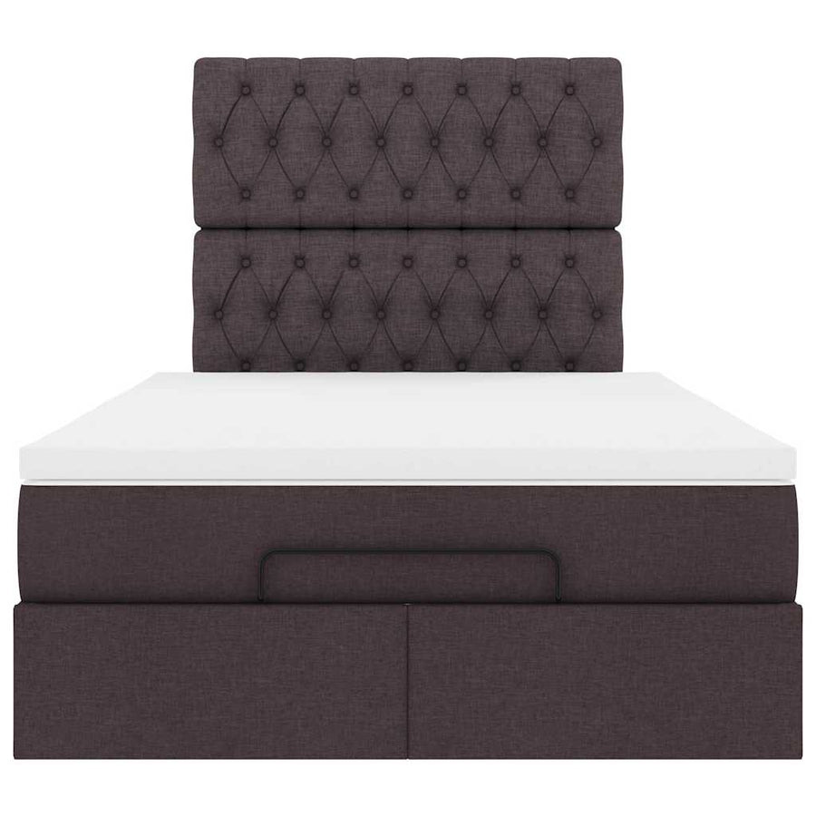 Ottoman bed met matras 120x190 cm stof donkerbruin