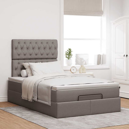 Ottoman bed met matras 120x190 cm stof taupe