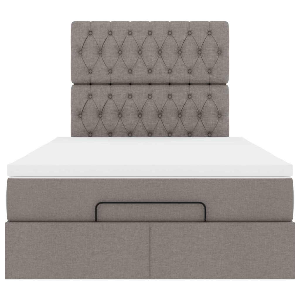 Ottoman bed met matras 120x190 cm stof taupe