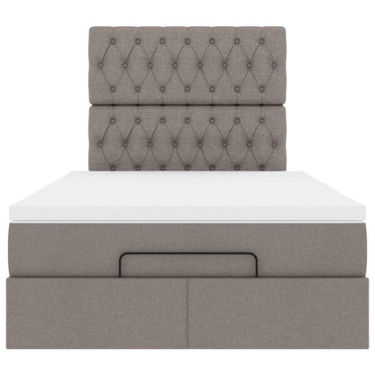 Ottoman bed met matras 120x190 cm stof taupe
