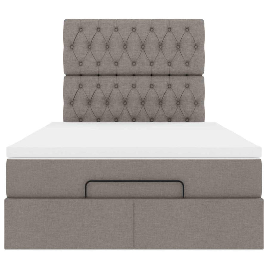 Ottoman bed met matras 120x190 cm stof taupe