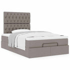 Ottomaan bed met matras 120x190 cm taupe