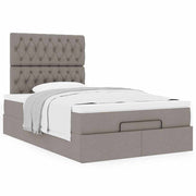 Ottomaan bed met matras 120x190 cm taupe