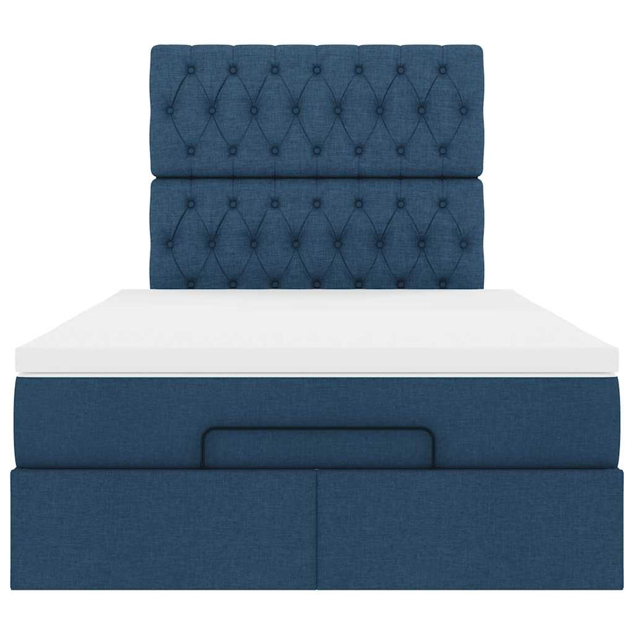 Ottoman bed met matras 120x190 cm stof blauw