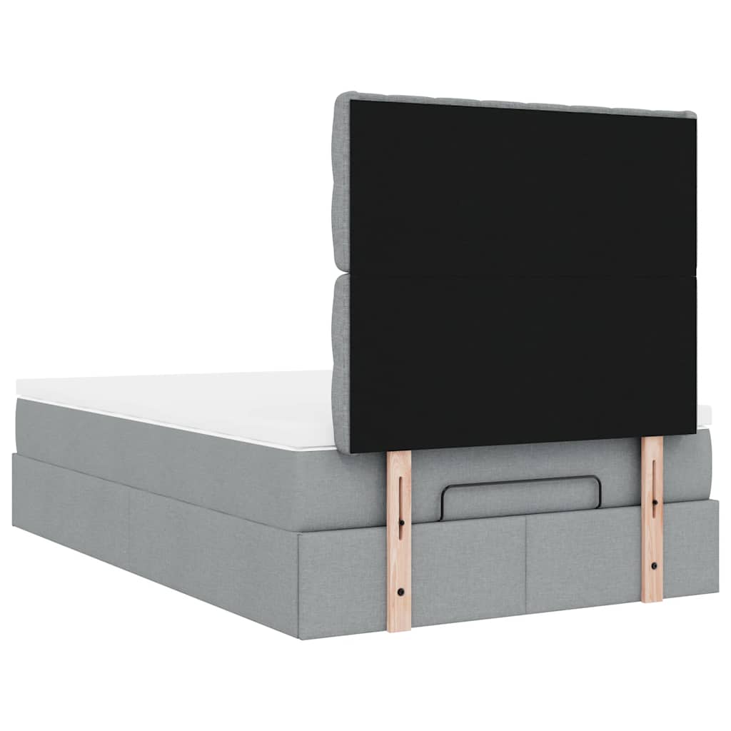 Ottoman bed met matras 120x200cm stof lichtgrijs