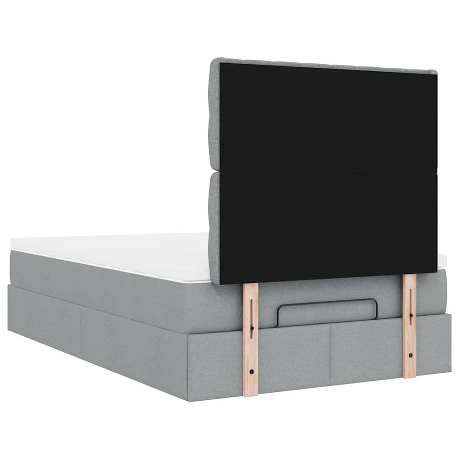 Ottoman bed met matras 120x200cm stof lichtgrijs