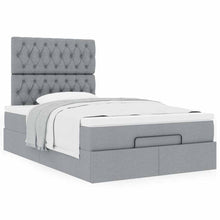 Ottoman bed met matras 120x200cm stof lichtgrijs