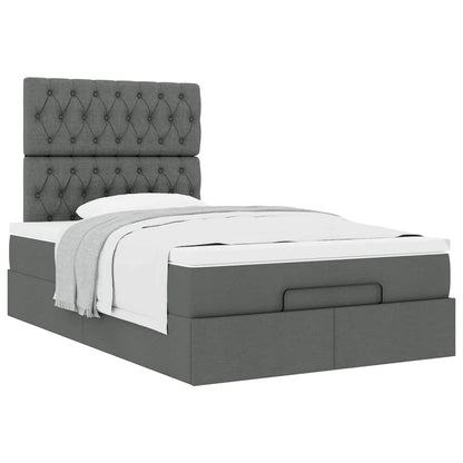 Ottoman bed met matras 120x200cm stof donkergrijs