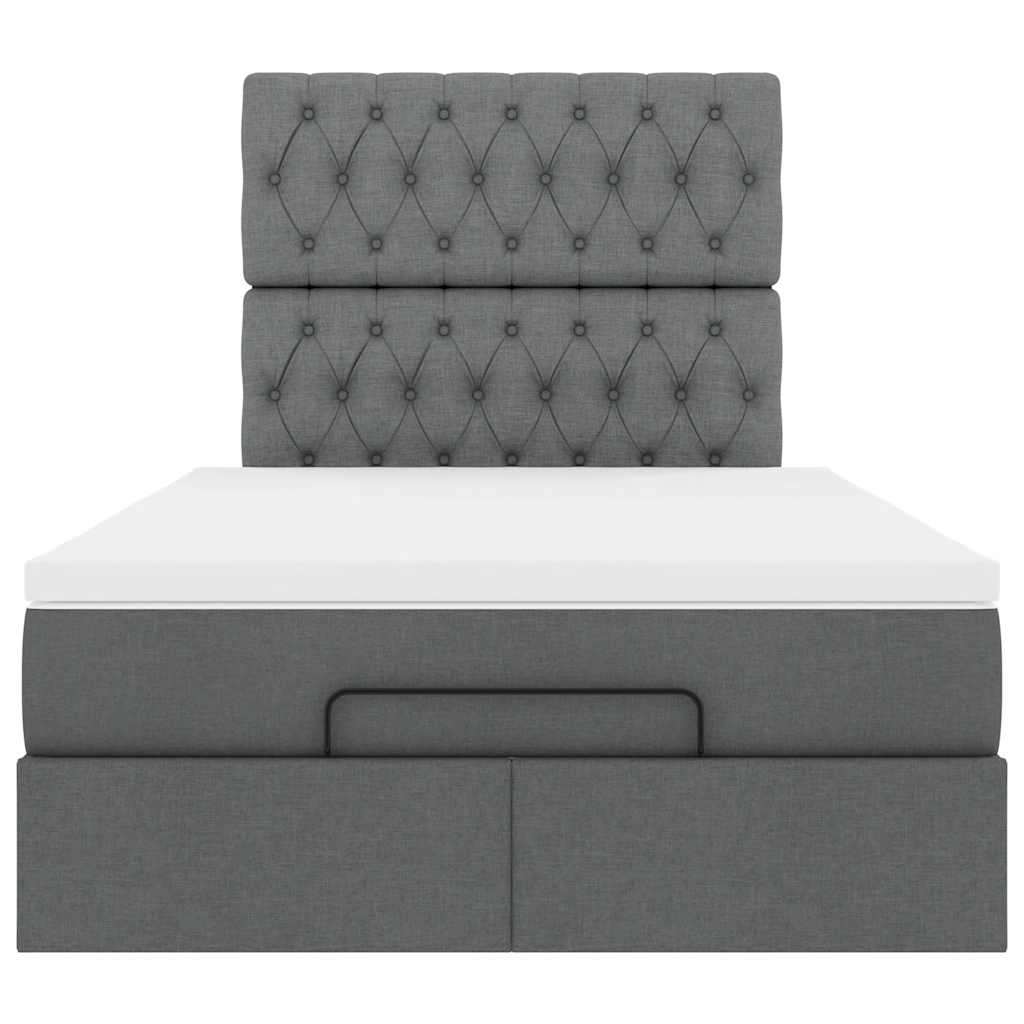 Ottoman bed met matras 120x200cm stof donkergrijs