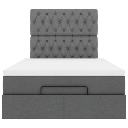 Ottoman bed met matras 120x200cm stof donkergrijs