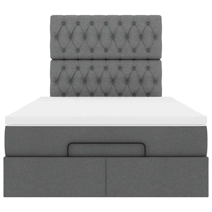 Ottoman bed met matras 120x200cm stof donkergrijs