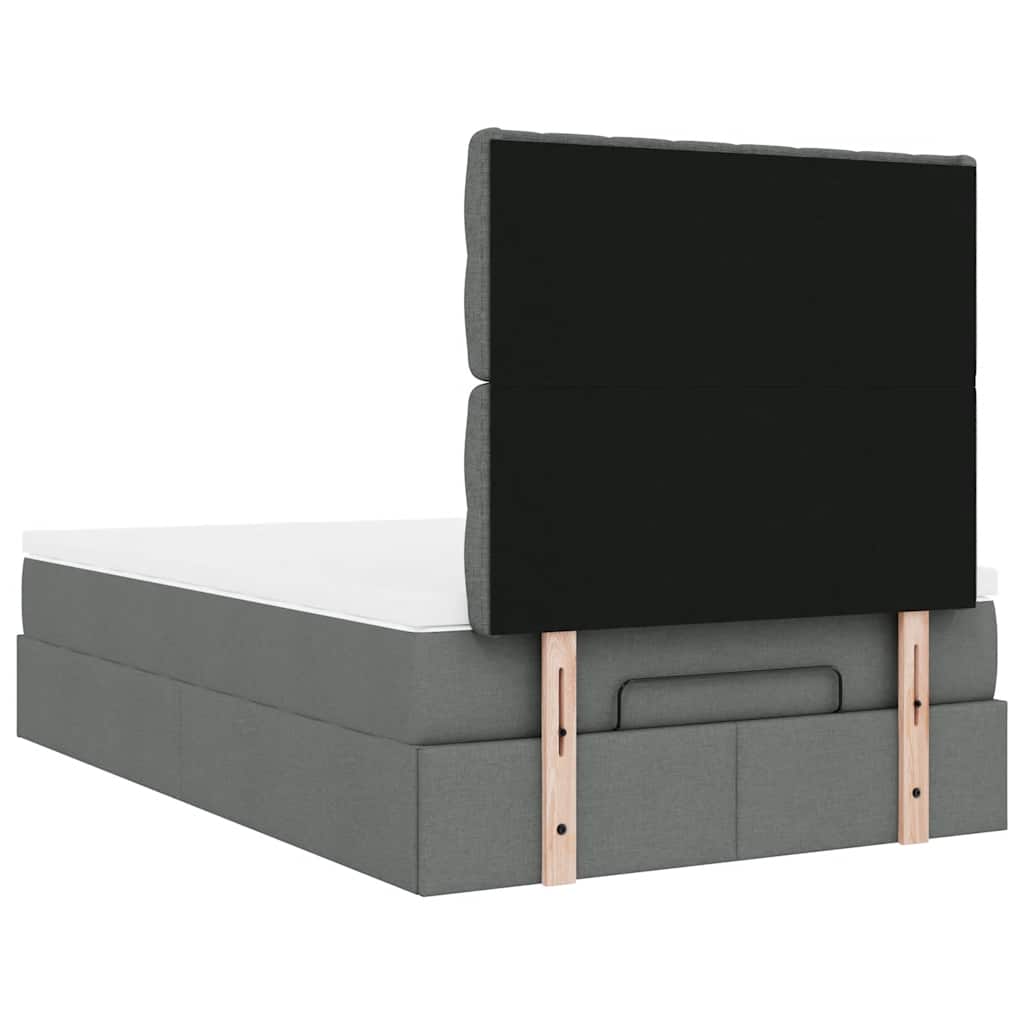 Ottoman bed met matras 120x200cm stof donkergrijs