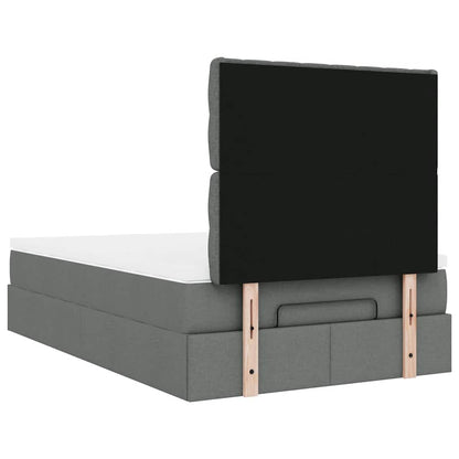 Ottoman bed met matras 120x200cm stof donkergrijs