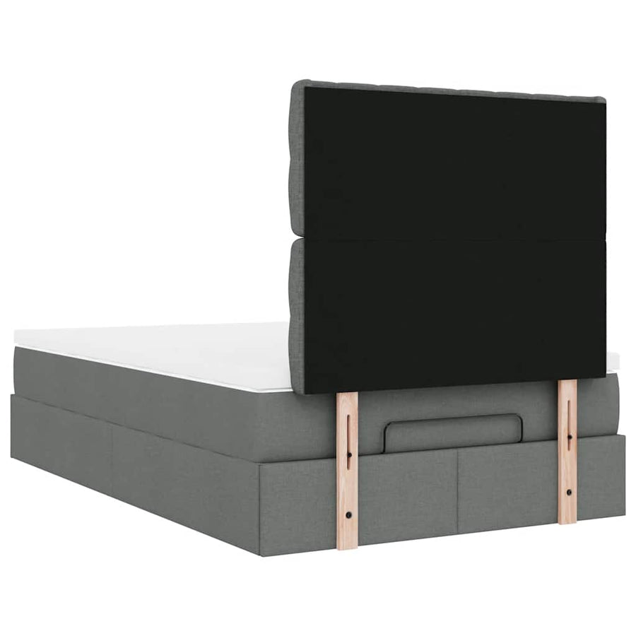 Ottoman bed met matras 120x200cm stof donkergrijs