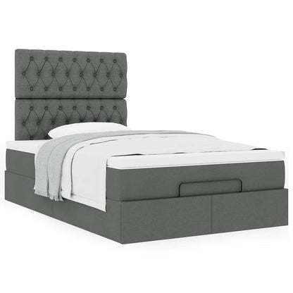 Ottoman bed met matras 120x200cm stof donkergrijs