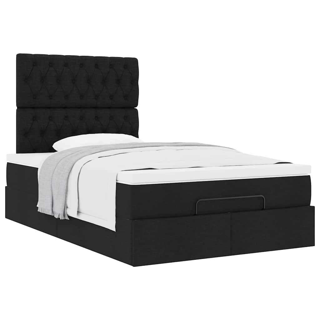 Ottoman bed met matras 120x200cm stof zwart