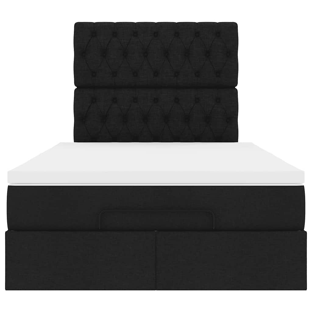 Ottoman bed met matras 120x200cm stof zwart