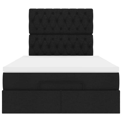 Ottoman bed met matras 120x200cm stof zwart