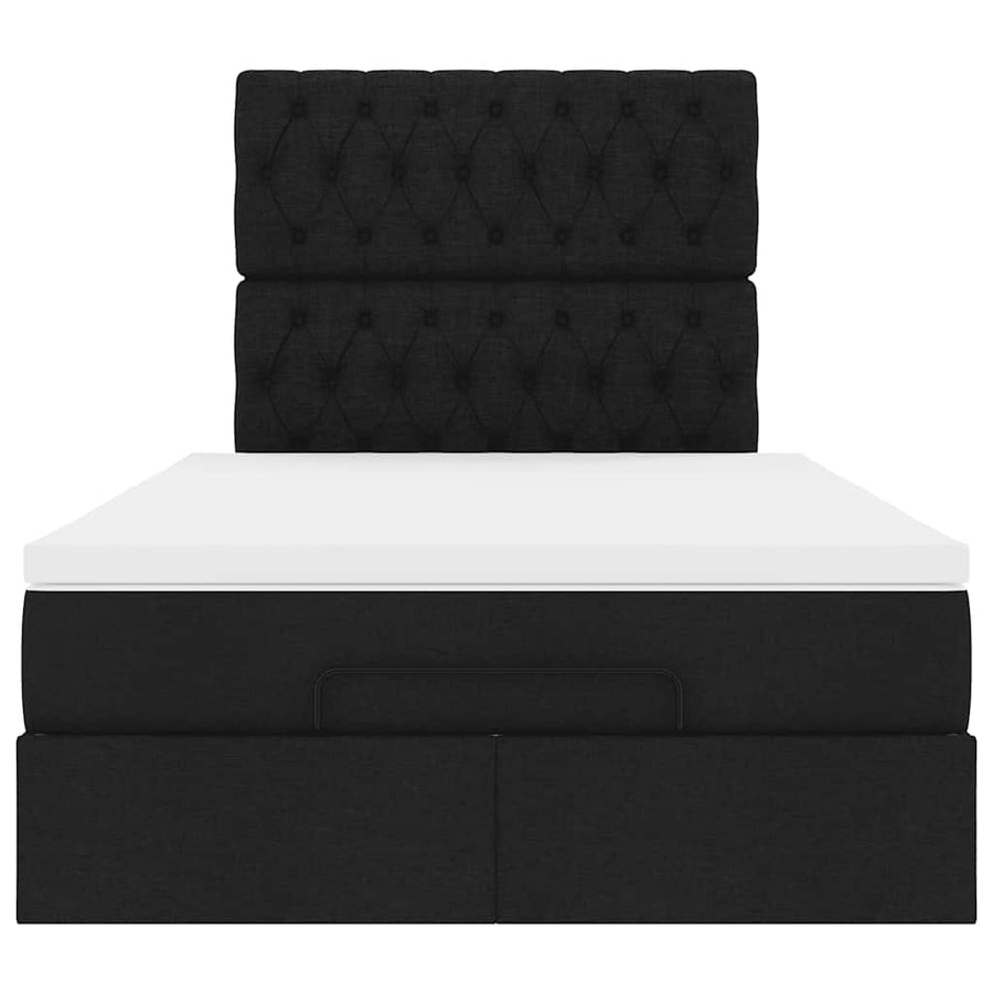 Ottoman bed met matras 120x200cm stof zwart