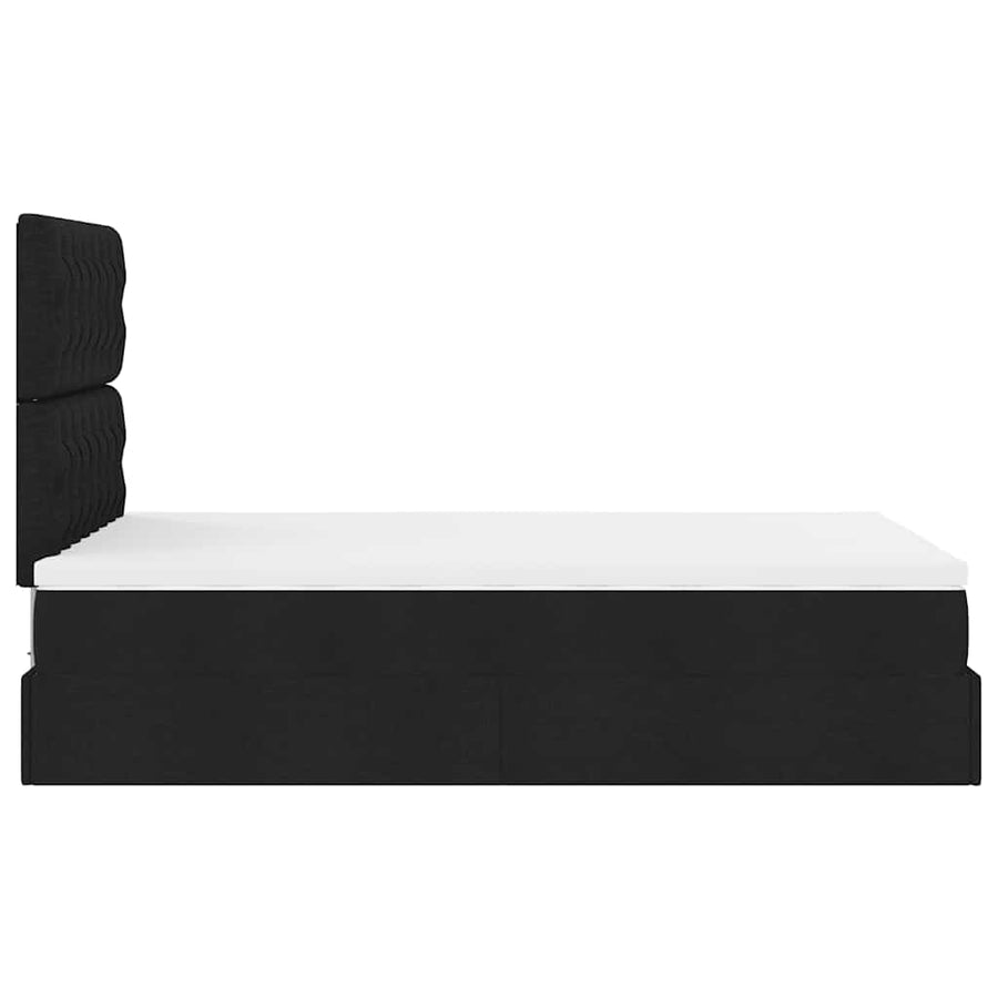 Ottoman bed met matras 120x200cm stof zwart