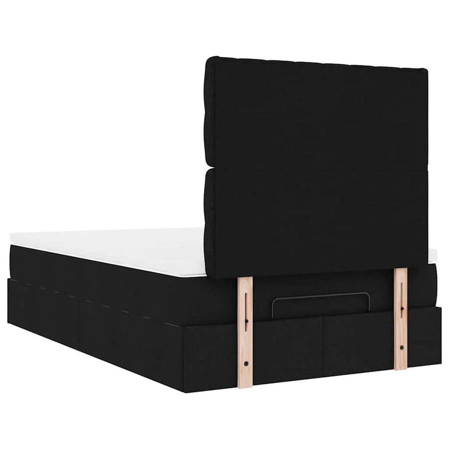 Ottoman bed met matras 120x200cm stof zwart