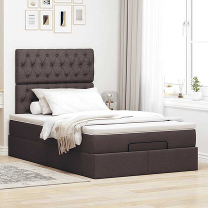 Ottoman bed met matras 120x200cm stof donkerbruin