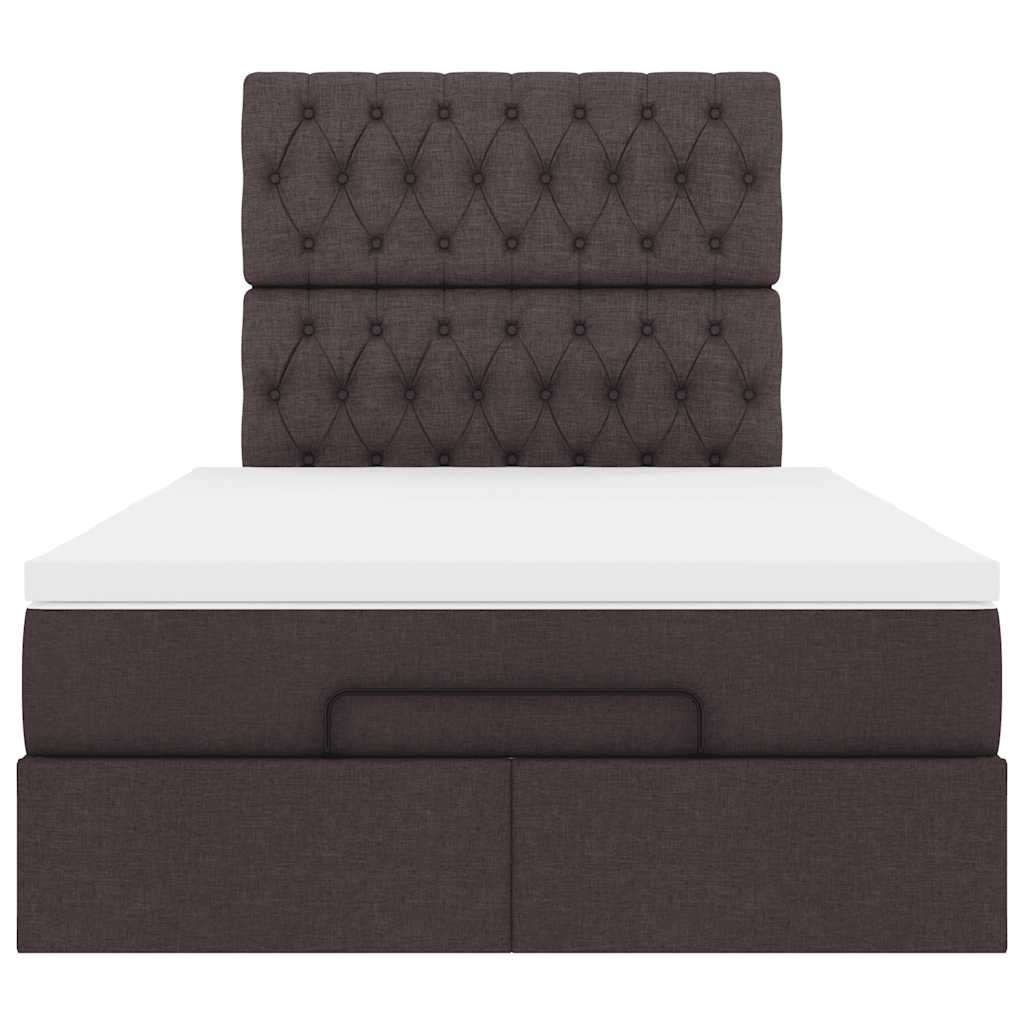 Ottoman bed met matras 120x200cm stof donkerbruin
