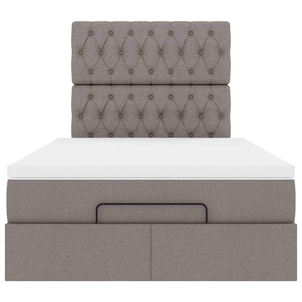 Ottoman bed met matras 120x200cm stof taupe