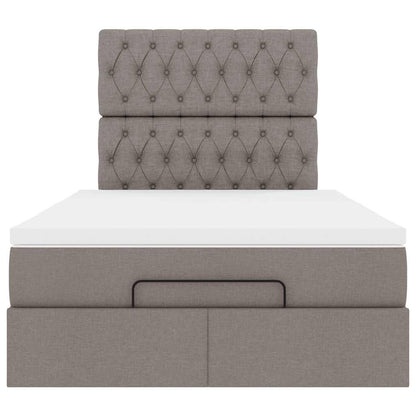Ottoman bed met matras 120x200cm stof taupe