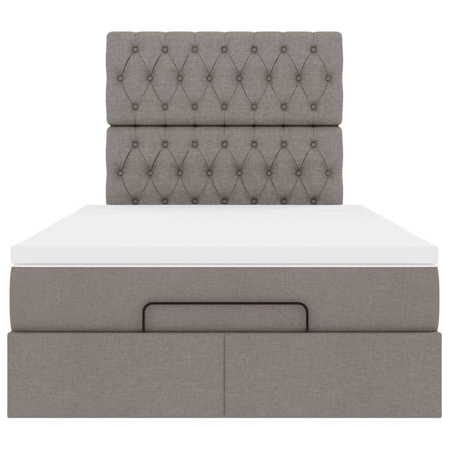 Ottoman bed met matras 120x200cm stof taupe