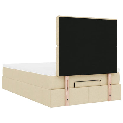 Ottoman bed met matras 120x200cm stof crèmekleurig