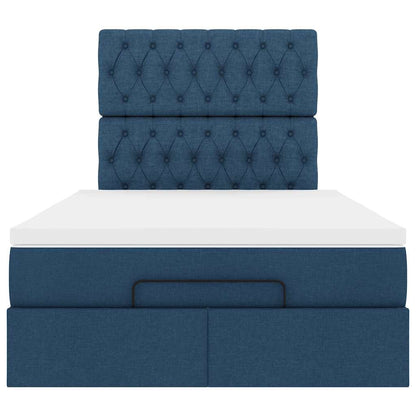 Ottoman bed met matras 120x200cm stof blauw