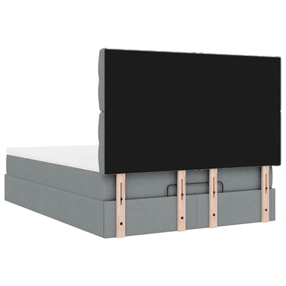Ottoman bed met matras 140x190cm stof lichtgrijs
