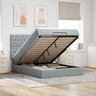 Ottoman bed met matras 140x190 cm lichtgrijs
