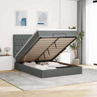 Ottoman bed met matras 140x190 cm donkergrijs
